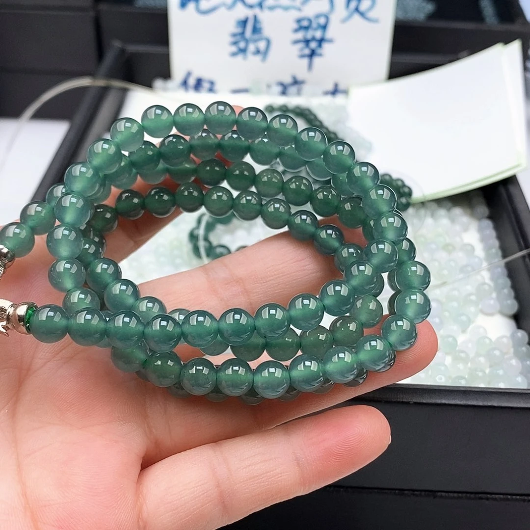 用***1翡翠未镶嵌手链翡翠手串