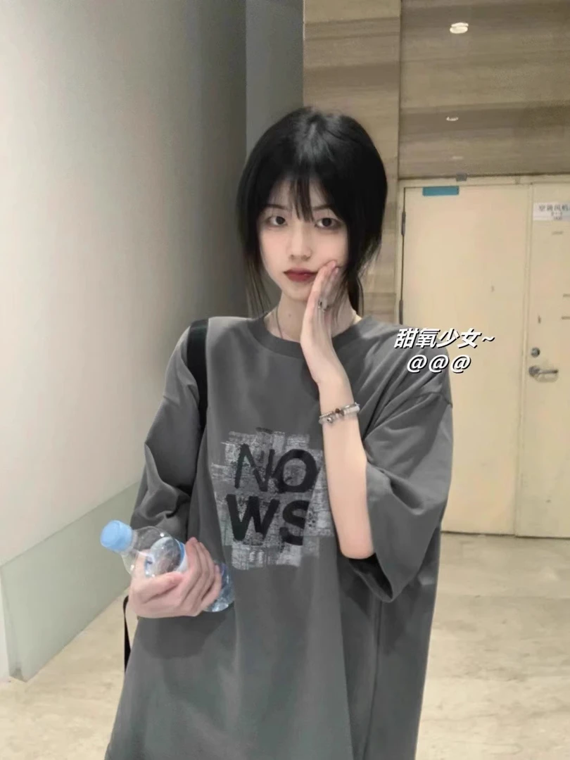 时尚洋气休闲服百搭短袖女T恤爆款2025夏季新款宽松设计小众上衣