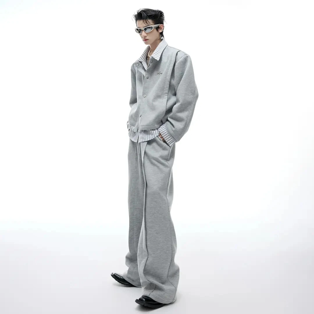 ArguE CulturE条纹衬衫假两件拼接开衫卫衣套装优雅高级薄款外套