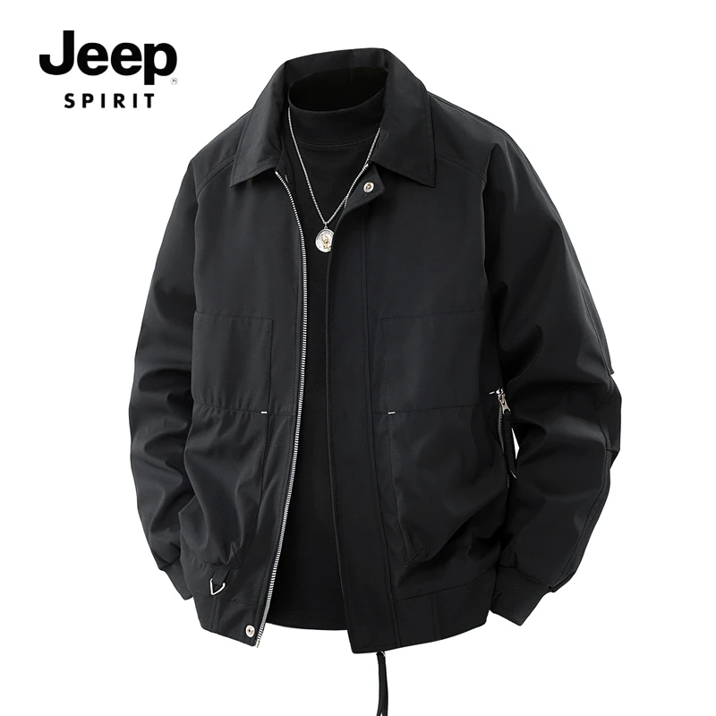 JEEPSPIRIT吉普2025新款爆款男女同款外套春秋季潮流翻领夹克上衣