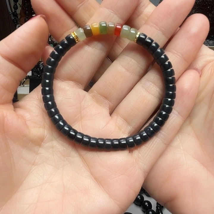 和田玉（墨玉）未镶嵌颈饰卡6精工药片