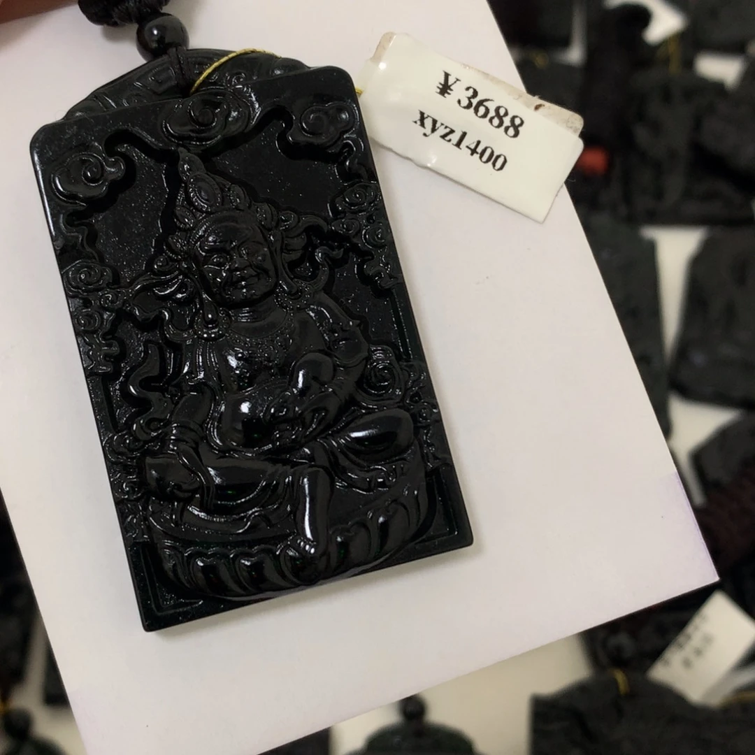 天然缅甸a货钢琴黑挂件