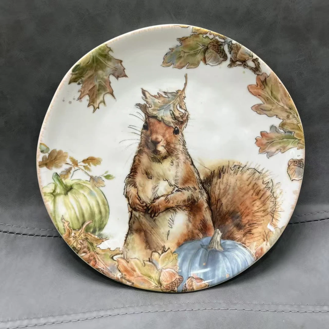 【波里雅】外贸尾单  38cm松鼠盘 秋意满满