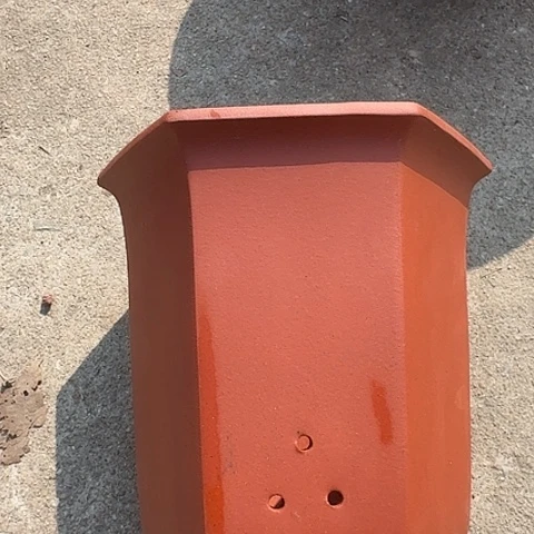 紫砂宜兴紫砂红宫灯六方小