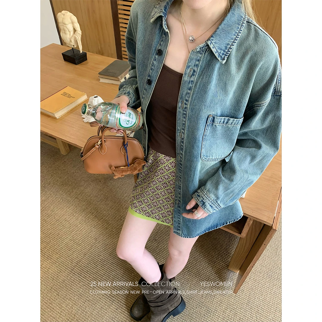 YESWOMEN香榭釉光·法式复古垂坠印花半裙修身显瘦XYF2357D3975