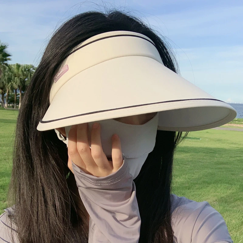 uv空顶防晒帽女款防紫外线夏季大帽檐出游太阳帽子骑车户外遮阳帽