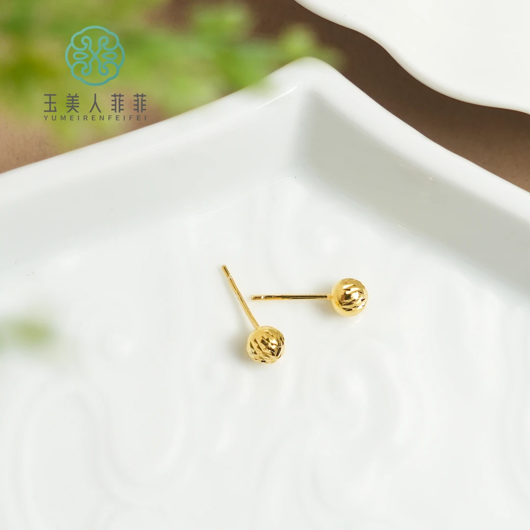 足银耳饰  石惑珠宝*足银车花耳钉*多样性发一