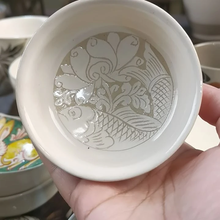 磁州窑白化妆土普洱杯