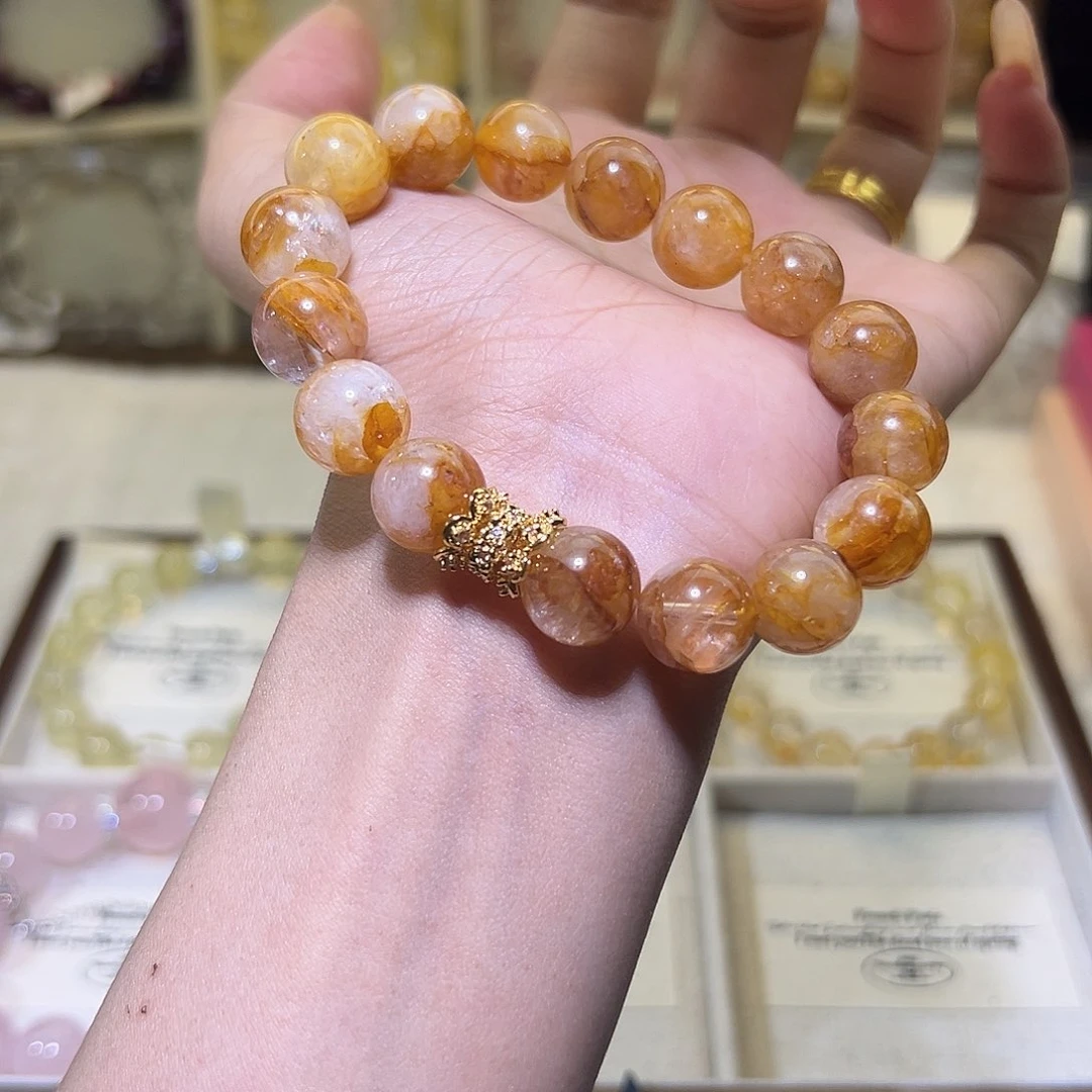 水晶手链未镶嵌（48鉴赏鉴赏）黄胶花12m