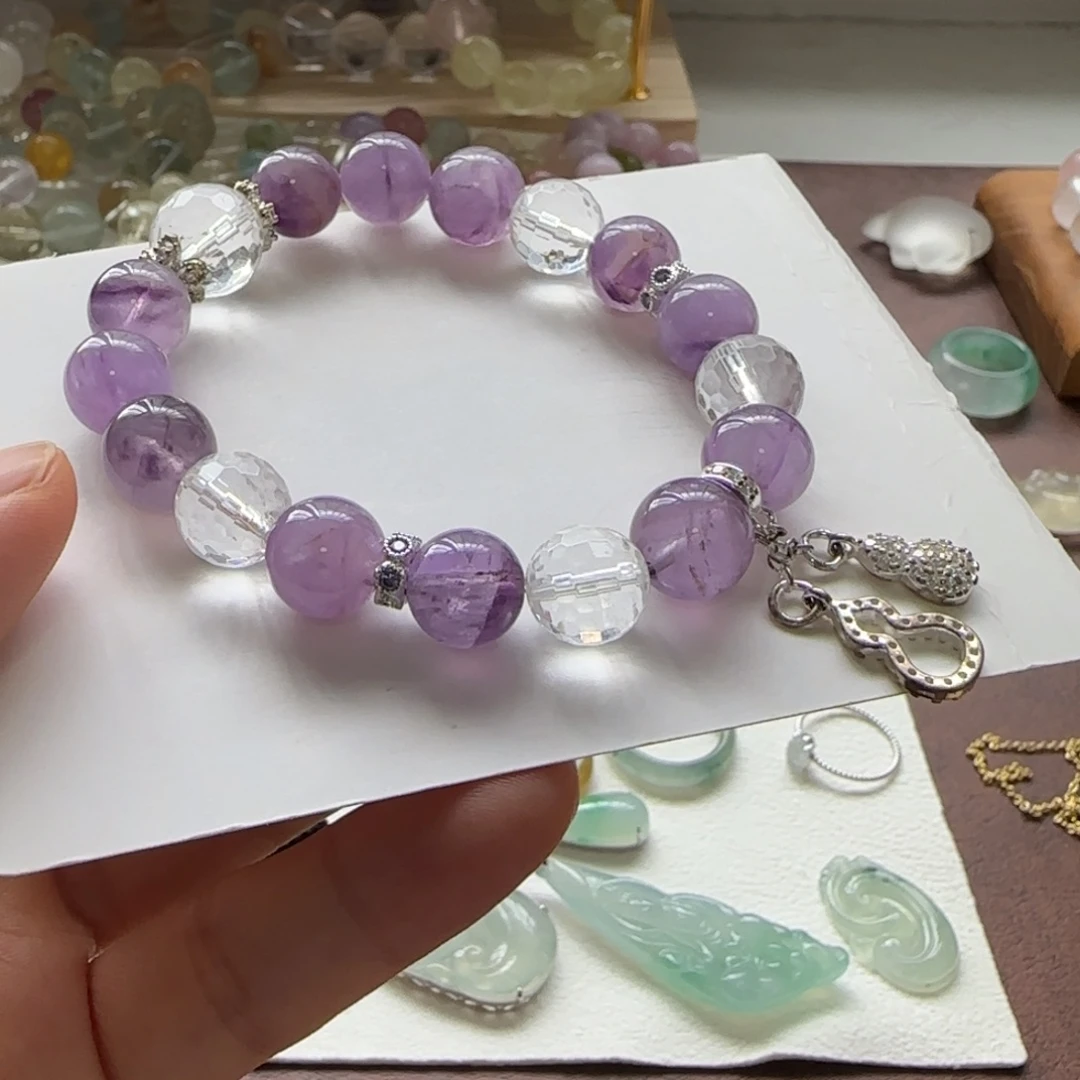 水晶合金颈饰紫葡萄