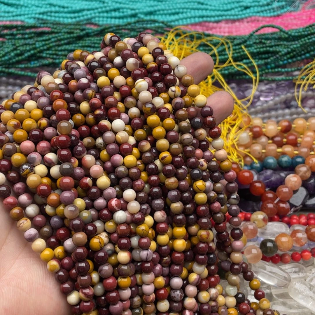 玛瑙/玉髓珠宝半成品未镶嵌一条装卡6mm蛋黄石圆珠