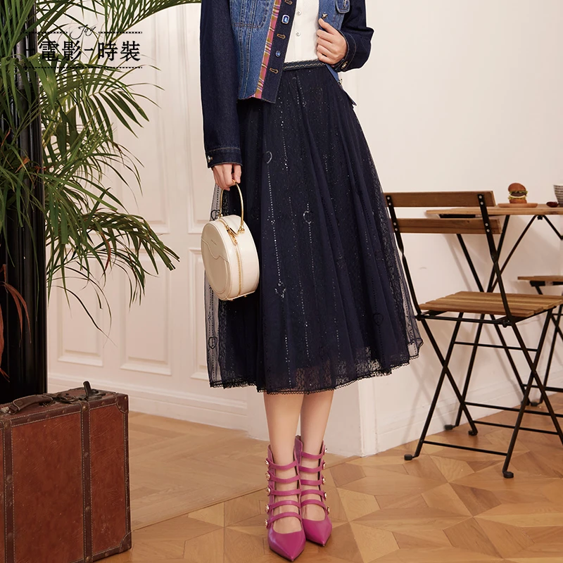 【程钱钱】一电影一时装法式浪漫A字百搭网纱半身裙FEEQ115551