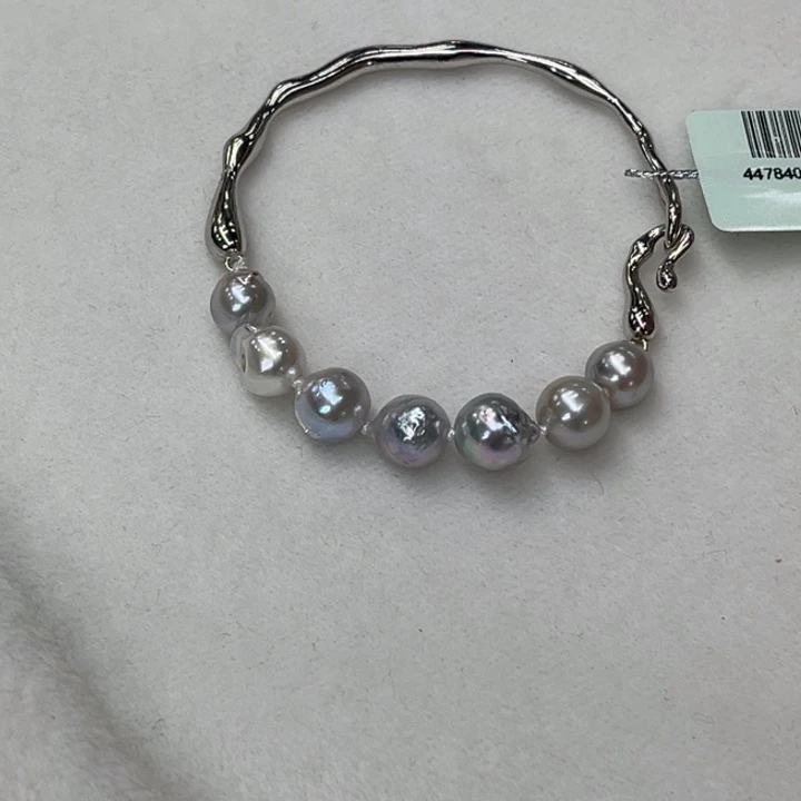 银S925镶嵌手镯海水珍珠