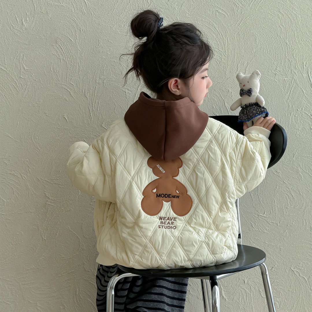 女童套装秋冬款2025新款洋气宝宝冬季卫衣两件套儿童冬装夹棉棉服