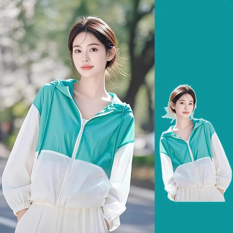 春夏独特别致慵懒宽松防晒开衫外套女设计感小众拼色绝美长袖上衣