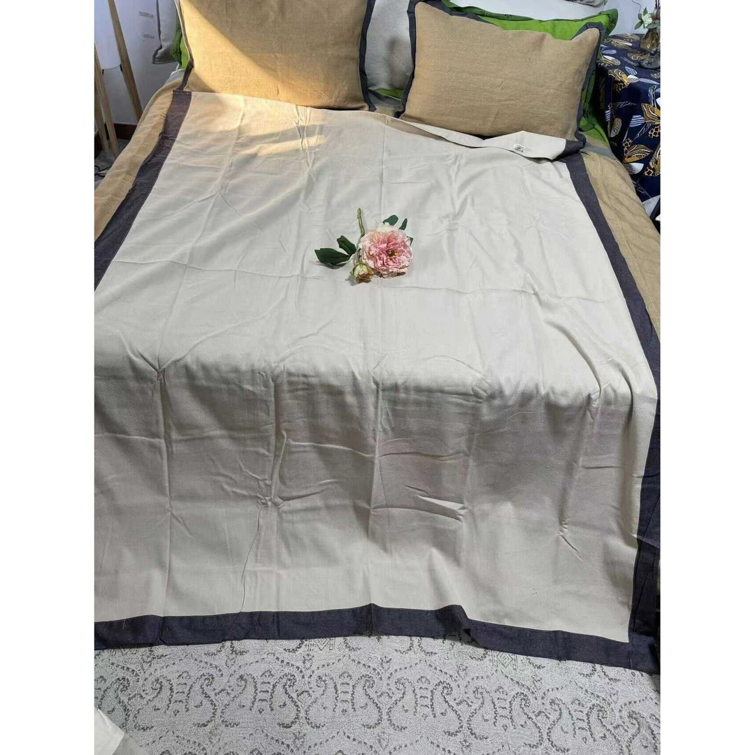 《微瑕穗穗平安》汉麻雨露麻5支加厚金麦粒工艺款叉角盖毯