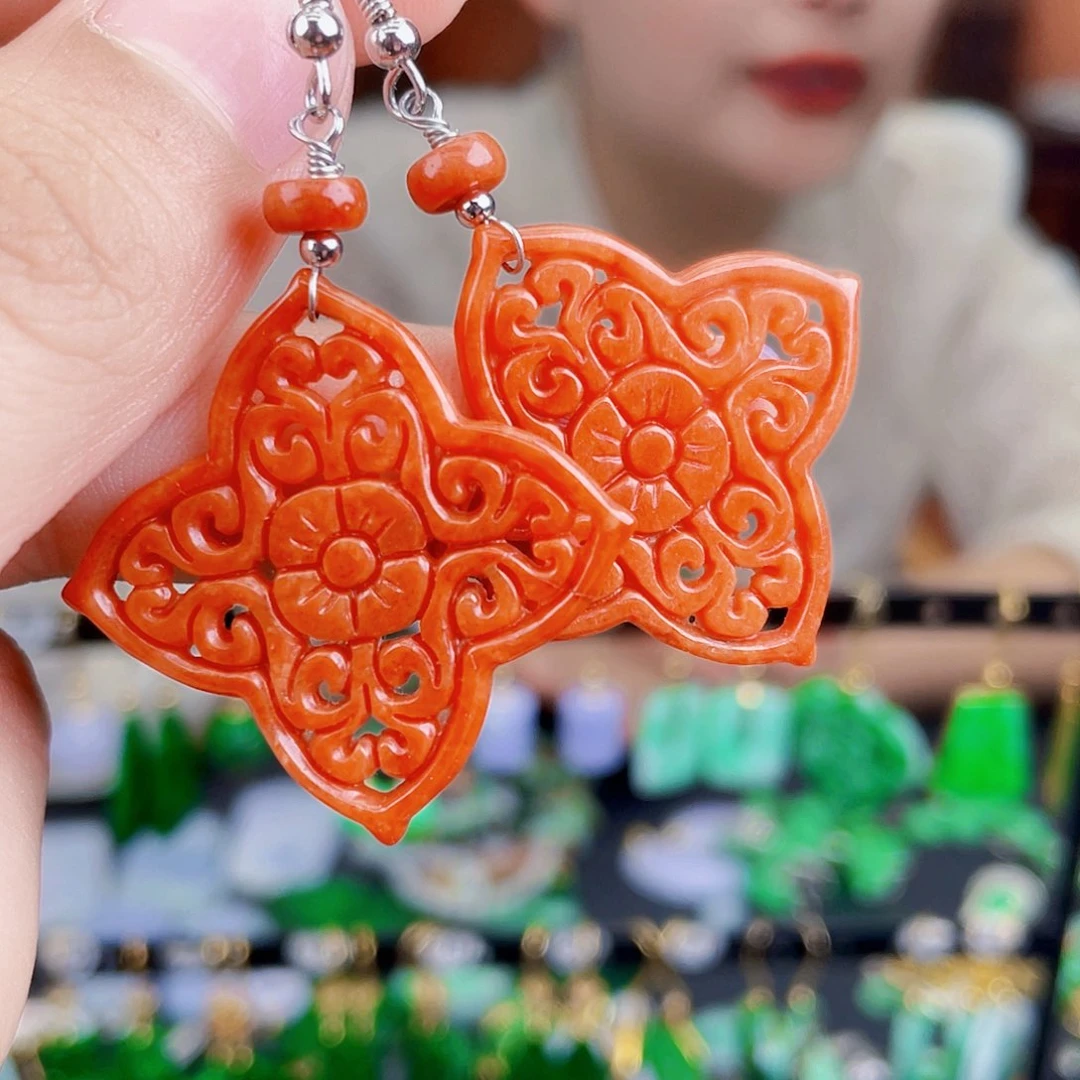 翡翠未镶嵌耳饰饰品