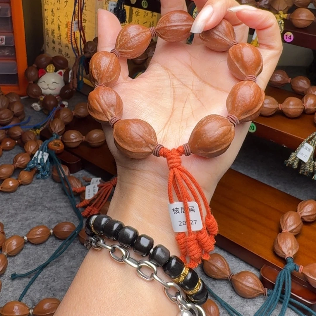 哈***哈橄榄核手串20/27老核原皮梅林铁核加三通定制款