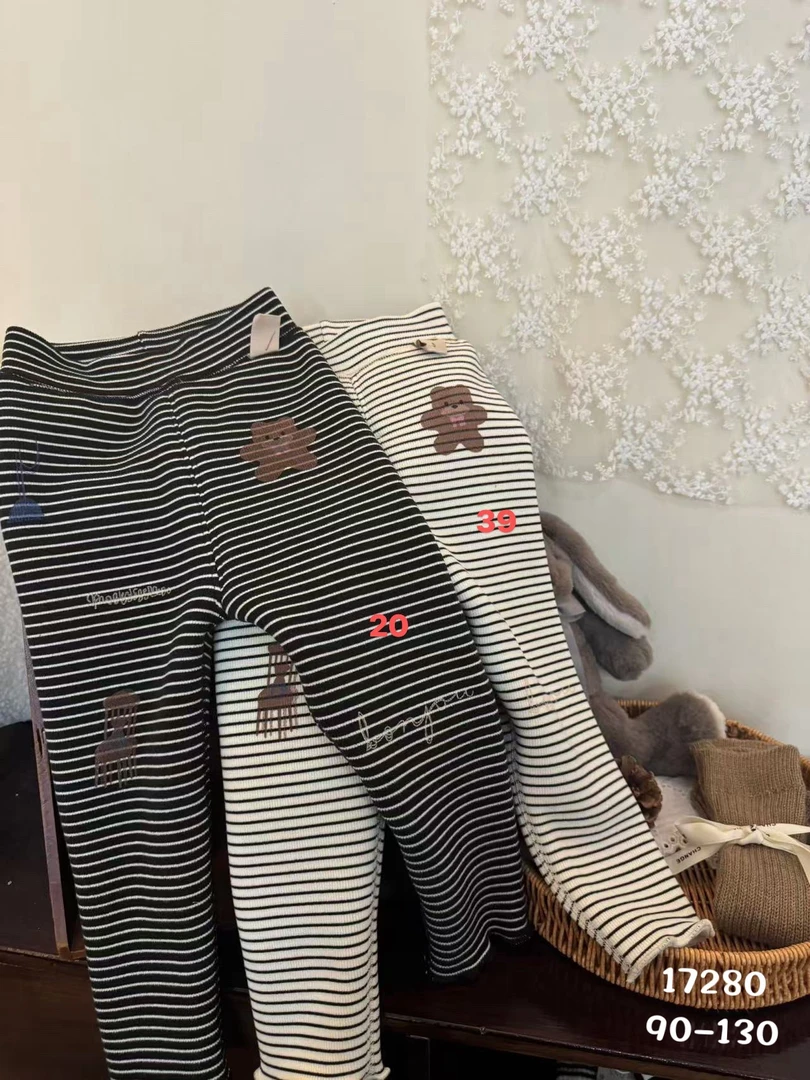 XXBD-7280-儿童韩系条纹打底裤（冬款）