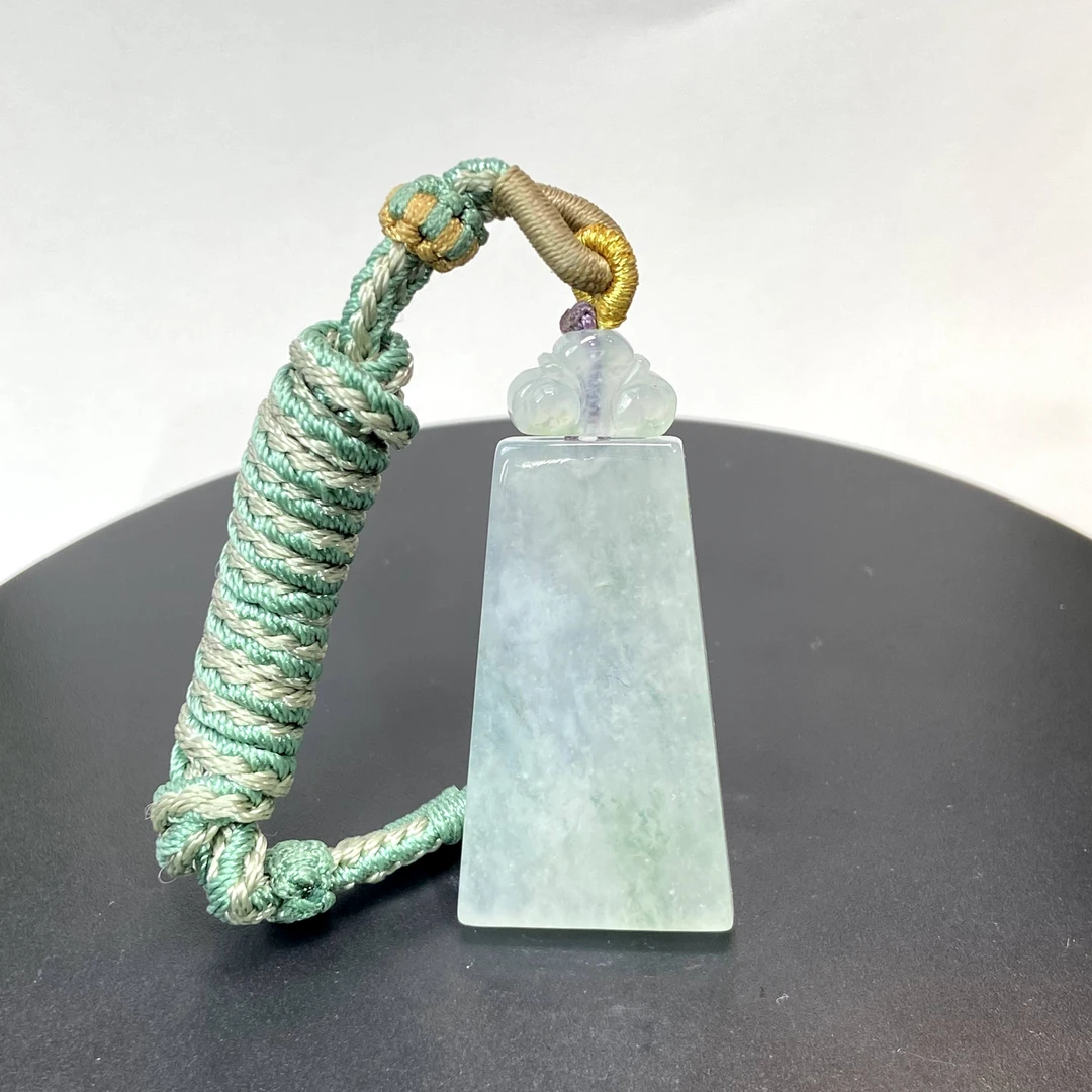 RX22天然缅甸A货翡翠冰胶无事方牌/109267/北京中保拍卖