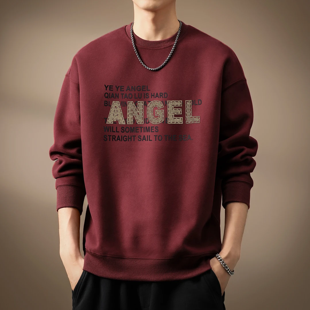 WEBUNSAPET维比萨玻复古卫衣男春秋新款安可拉红蛇年宽松男