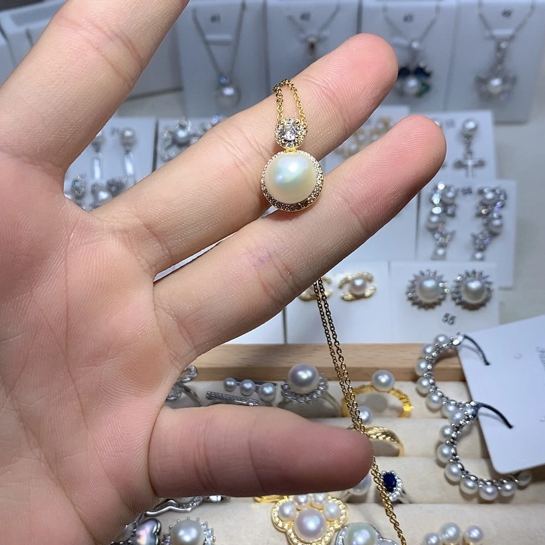 耳坠淡水珍珠银S925镶嵌