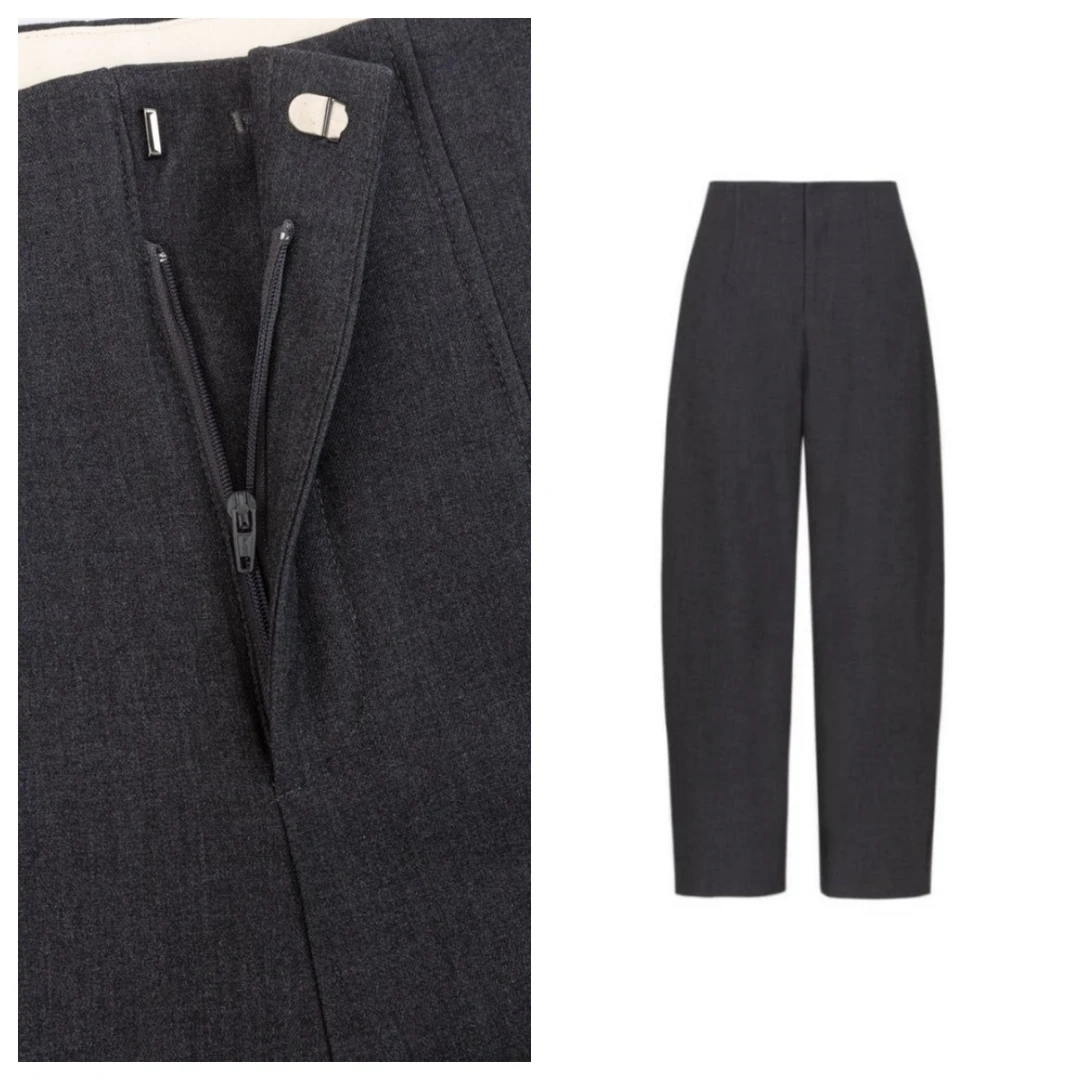 2025春新款时尚百搭高级灰女阔腿老钱风韩版显瘦长裤