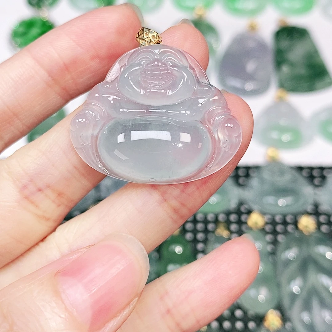 吊坠(不含链)18K金镶嵌翡翠