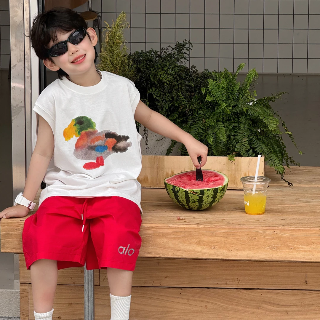 2025夏季新款韩版男童百搭卡通印花透气T恤为儿童上衣短袖潮