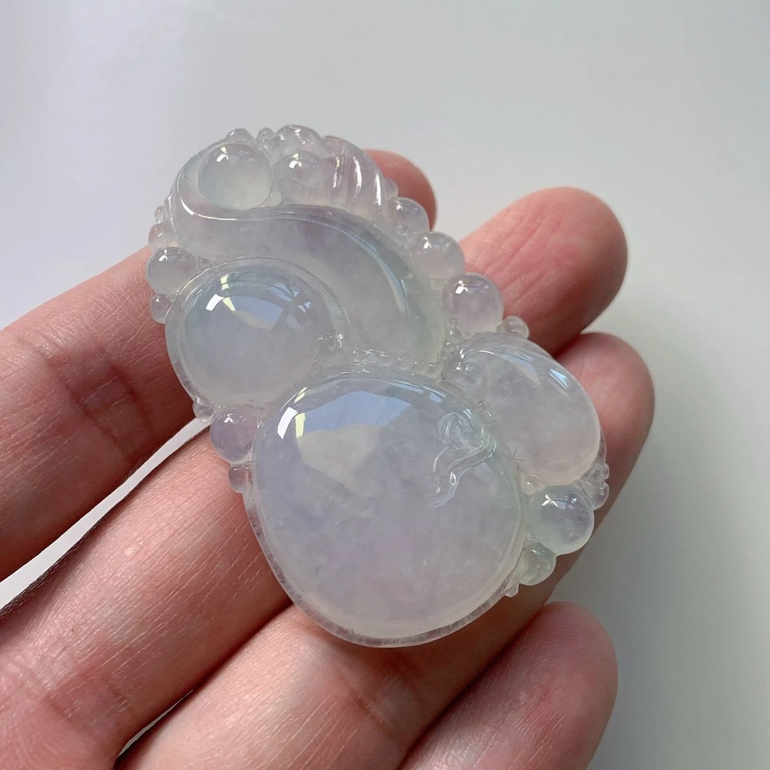 天然老坑A货翡翠如意吊坠冰种翡翠挂件