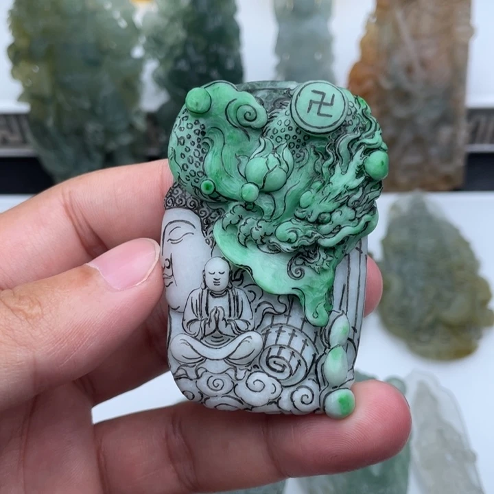 未镶嵌定制翡翠佛魔一念