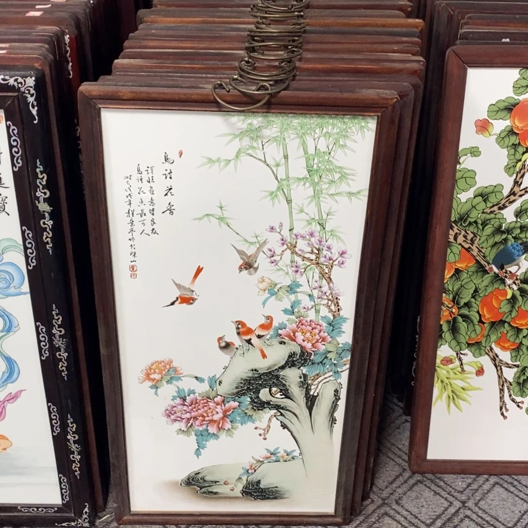 瓷片86*46*1景德镇瓷板画柴窑烧制
