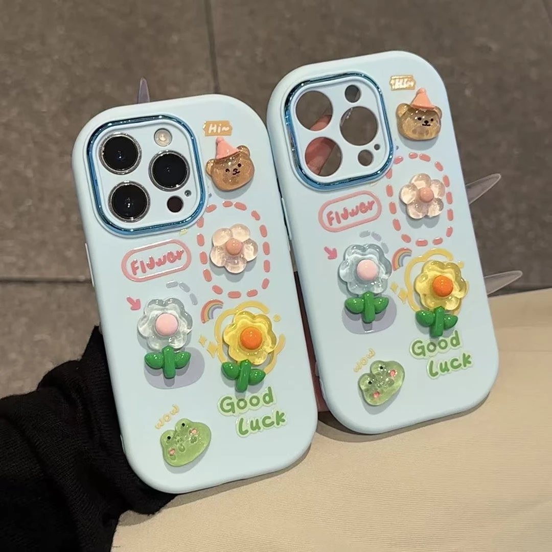 GGBond卡通青蛙小熊公仔适用苹果17胖子16手机壳华为vivo小米oppo