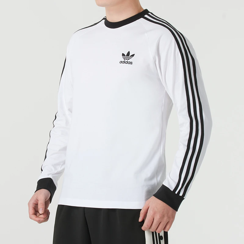Adidas阿迪达斯三叶草T恤男装新款时尚休闲长袖透气运动跑步上衣