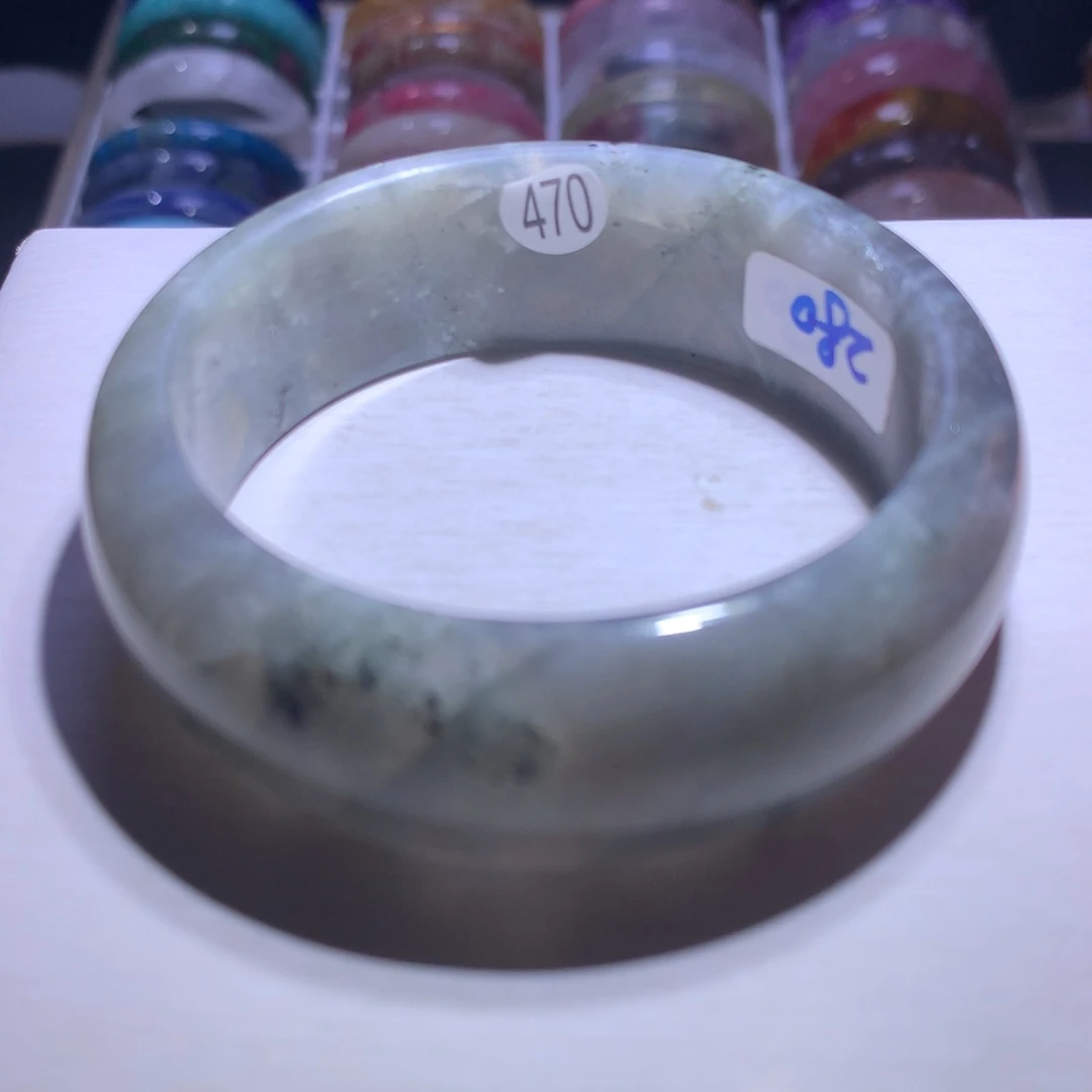银S925镶嵌水晶手镯拉长石58.4圈470