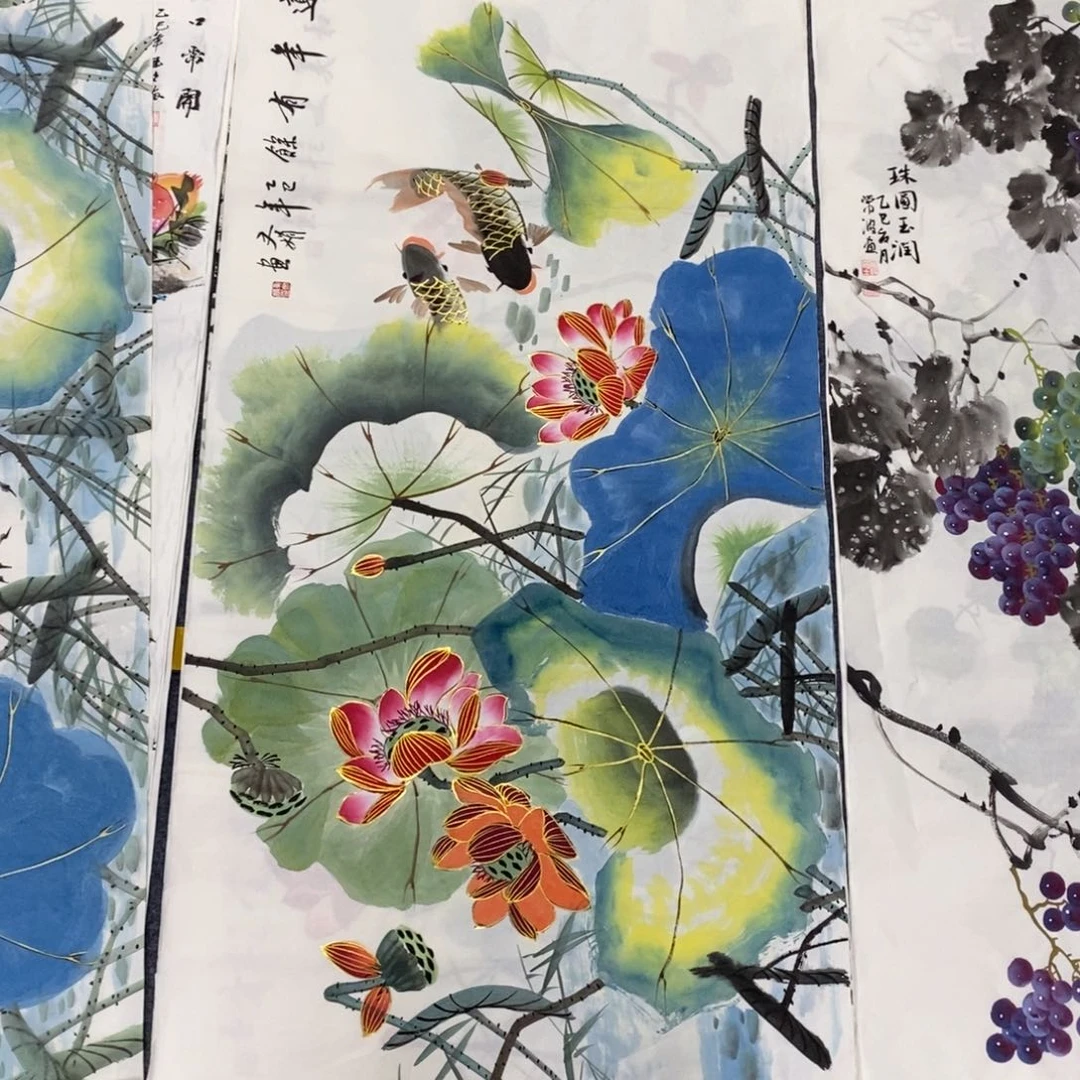 国画尺寸140✖️70四尺纯手绘画画
