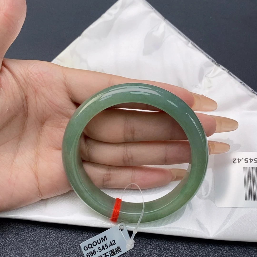 翡翠手镯未镶嵌56湖水绿正圈