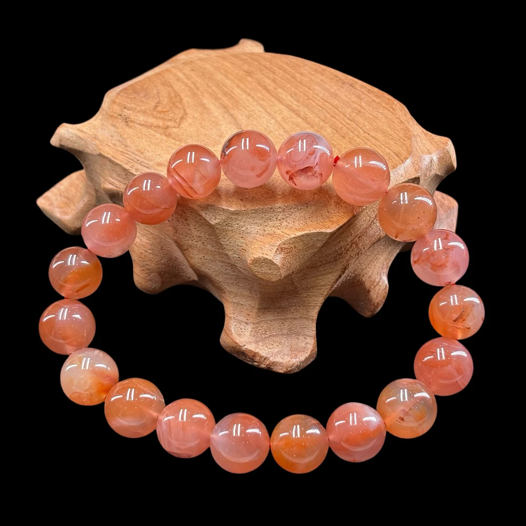 A335  原矿冰飘南红单圈10毫米手串 多样性 发一串