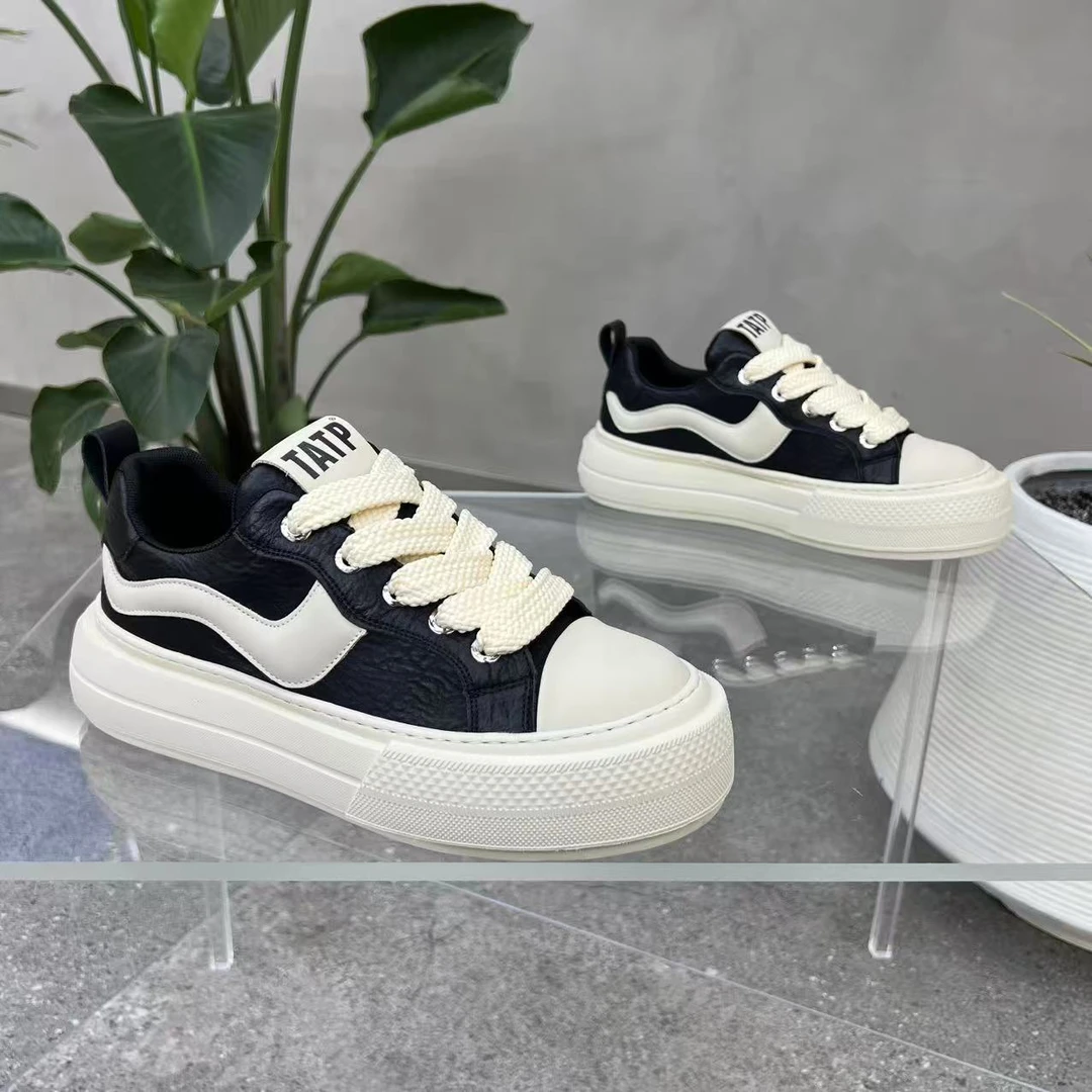 时尚休闲鞋2025秋季新款低帮皮面舒适百搭欧货轻奢男款潮流休闲鞋