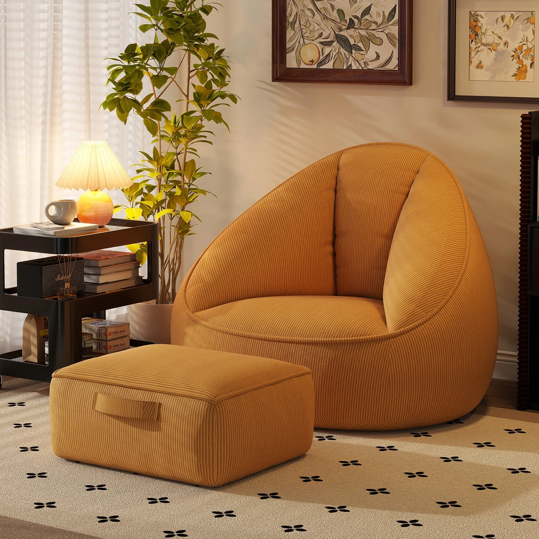 懒人沙发豆袋单人榻榻米卧室阳台小沙发可躺可睡网红休闲沙发复古