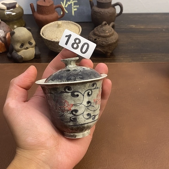 180作者器墨彩剃刻青花盖碗看好拍