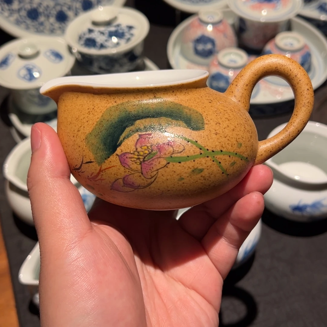 公道杯瓷贵和祥荷花公道杯一个