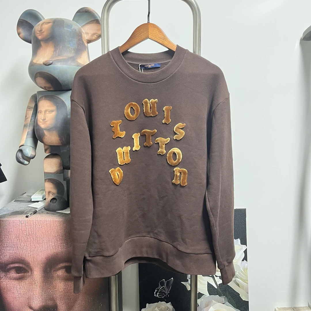 99新 LouisVuitton/路易威登 Lv植绒logo卫衣5N2507尺码：M