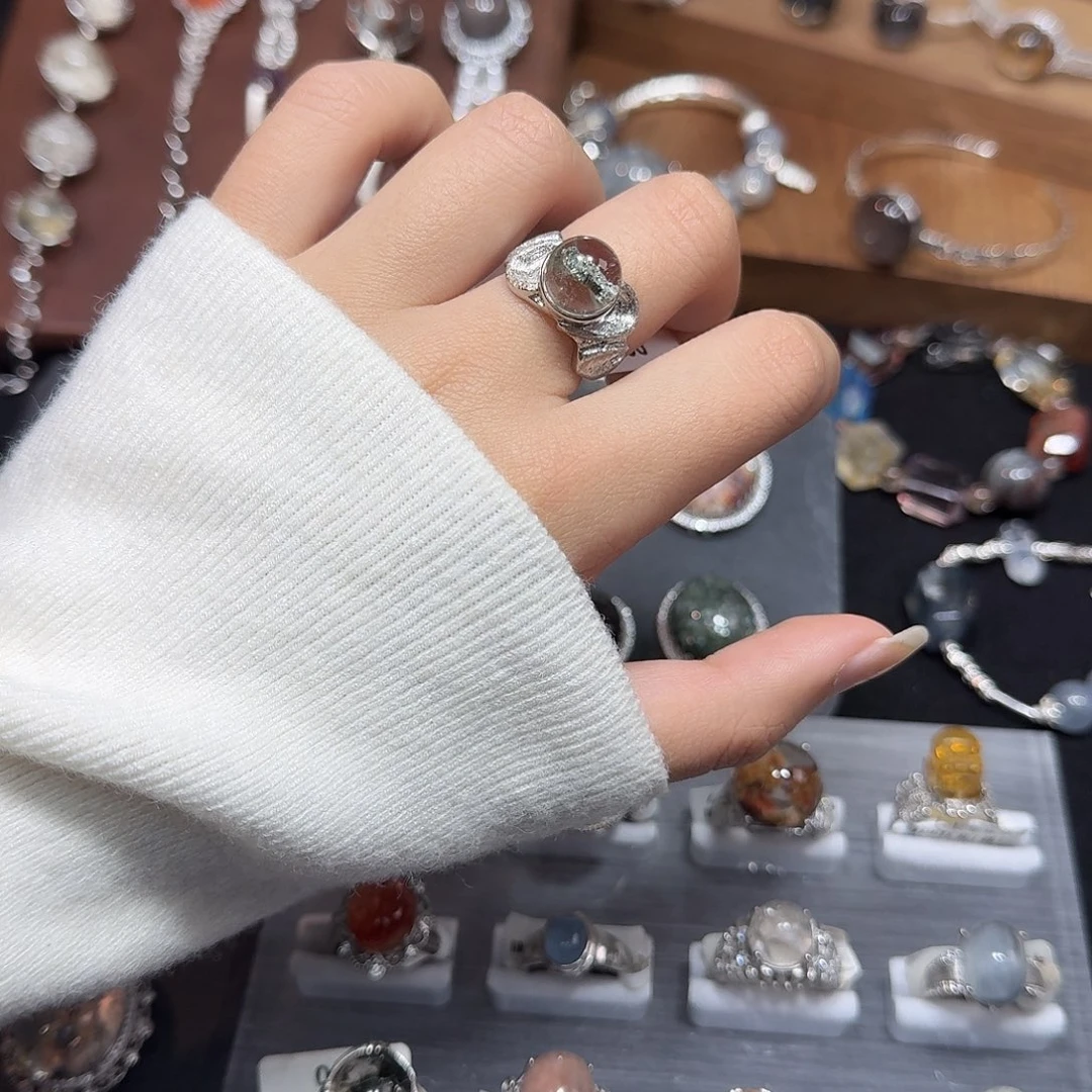 水晶戒指银S925镶嵌