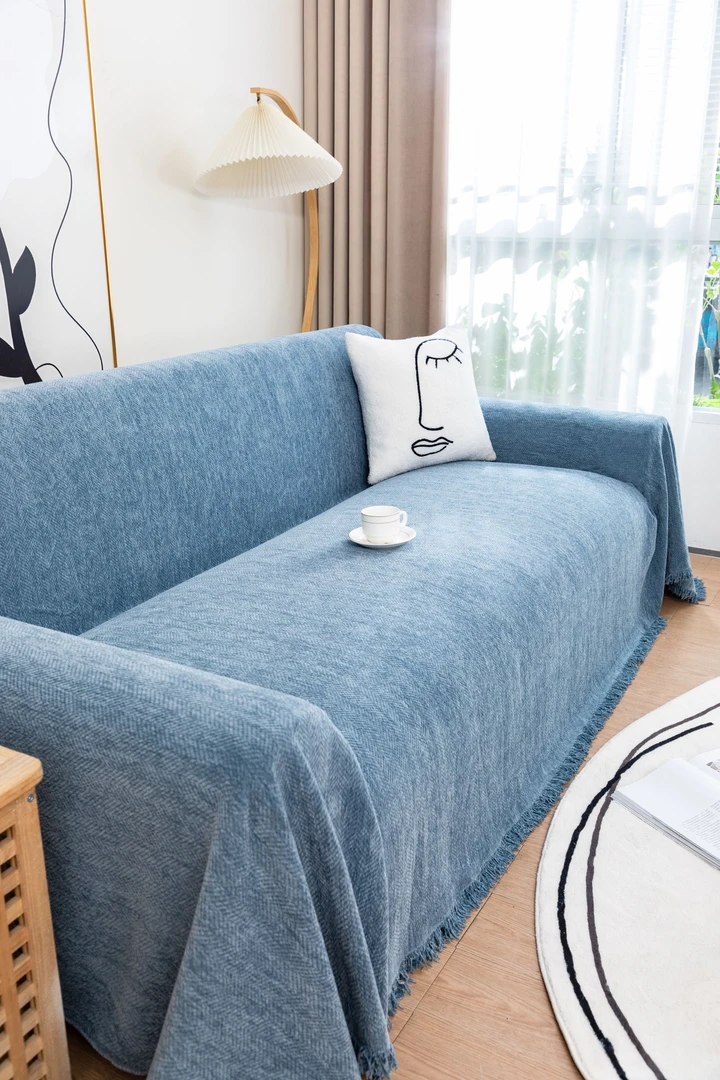 雪尼尔人字纹2025沙发盖布全包防滑防水四季通用防猫抓沙发巾