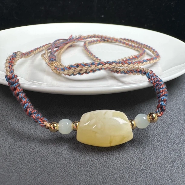 Y5506天然原矿蜜蜡马蹄珠13.3x20mm2克抖音基地质检发货