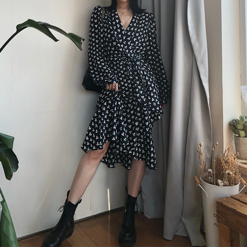 ZC0331DVF同款花卉连衣裙