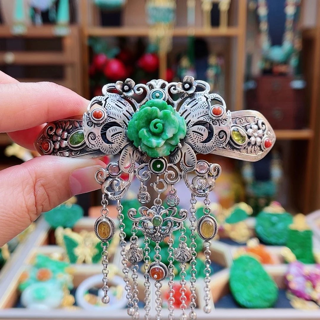 颈饰未镶嵌翡翠发夹吊坠两用款