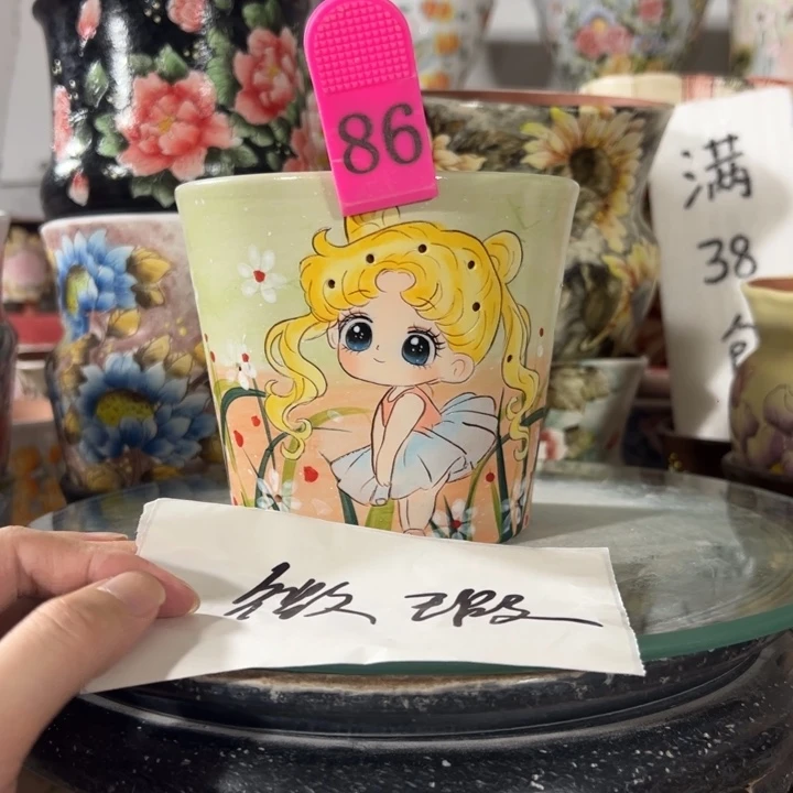 景德镇手绘花盆满38包邮偏远地区除外