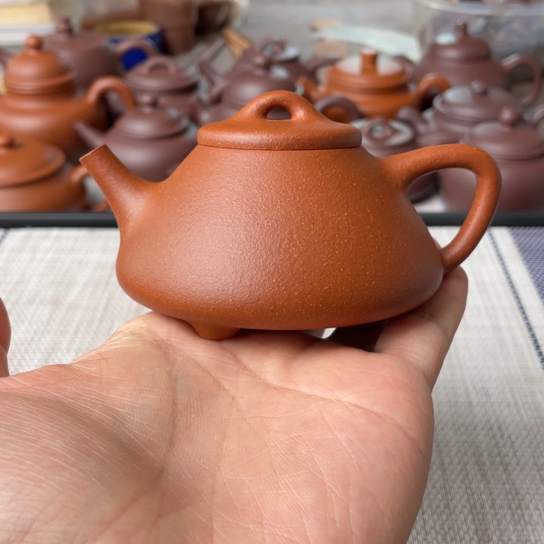 紫砂茶壶半手工红降坡子冶石瓢壶140cc